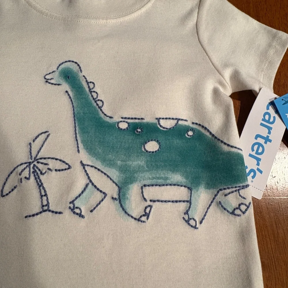 Carters Toddler Dinosaur Onesie Romper Size 24M 100% Cotton NEW WITH TAGS